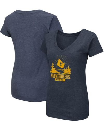 Colosseum Athletics West Virginia Mountaineers Fan V-neck T-shirt - Blue