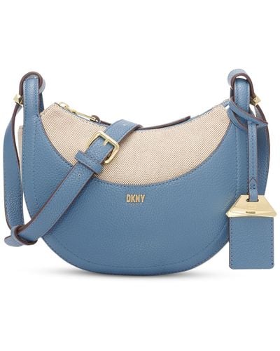 DKNY Barbara Small Crescent Crossbody Bag - Blue