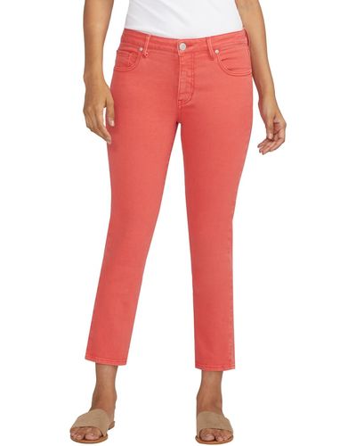 Jag Cassie Mid Rise Cropped Pants - Red