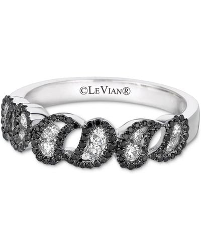 Le Vian Exotics® Vanilla Diamond (1/3 Ct. T.w.) & Blackberry Diamond (1/4 Ct. T.w.) Statement Ring In 18k White Gold - Gray