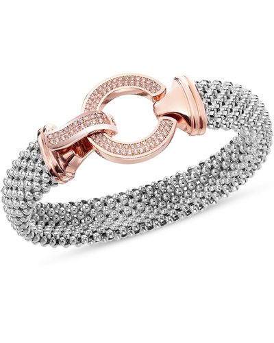 Macy's Diamond Circle Mesh Bangle Bracelet (5/8 Ct. T.w.) - White