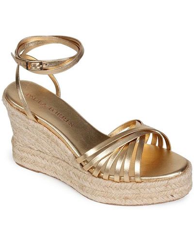 Paula Torres Shoes Alicia Wedge Sandals - Metallic