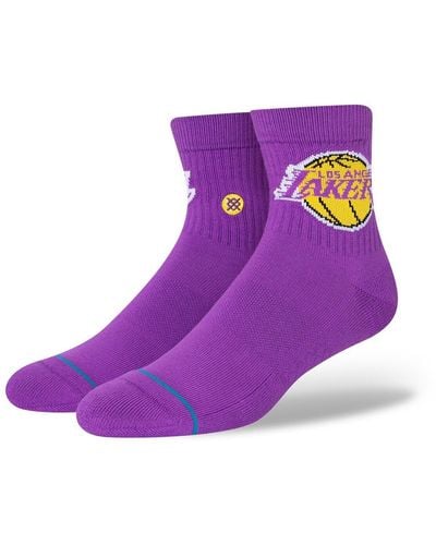 Stance Los Angeles Lakers Logo Quarter Socks - Purple