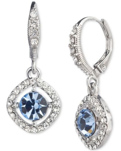 Givenchy Pave & Color Cubic Zirconia Orbital Drop Earrings - Blue