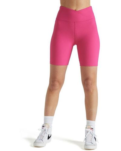 Electric Yoga S Rib Biker Shorts - Pink