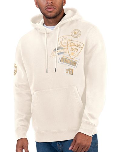Starter Classic-fit Multi-patch Fleece Hoodie - Natural