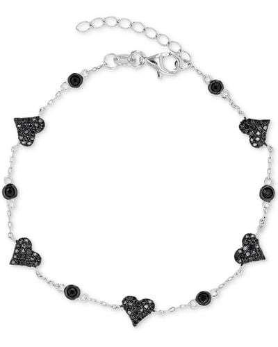 Macy's Heart Chain Bracelet (1-1/4 Ct. T.w. - Black