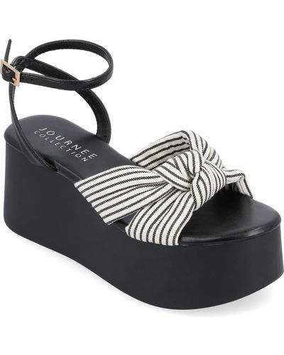 Journee Collection Lailee Platform Sandals - Black