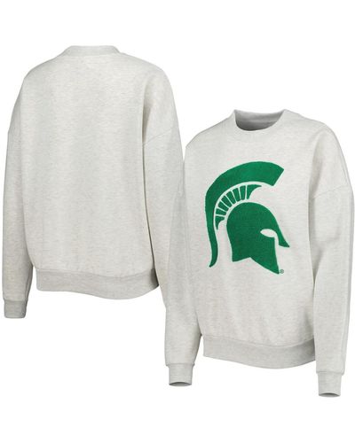 Gameday Couture Heather Michigan State Spartans Chenille Patch Fleece Sweatshirt - Green