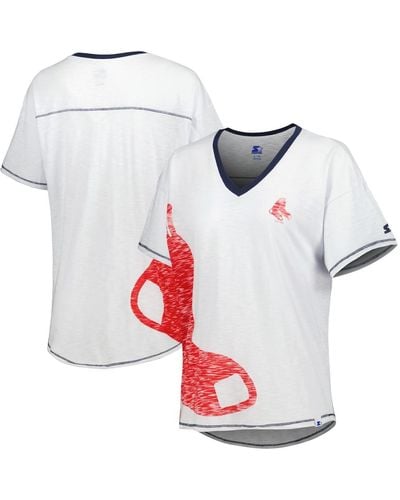 Starter Boston Red Sox Perfect Game V-neck T-shirt - White