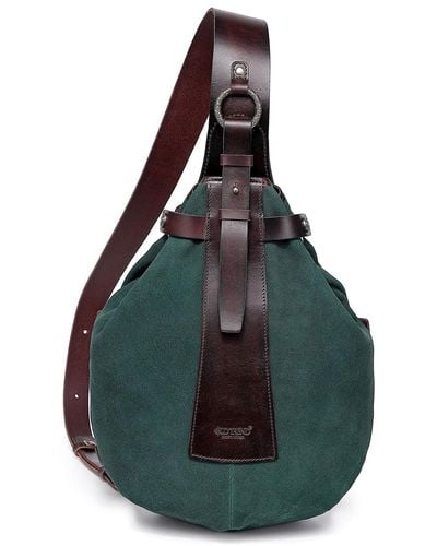 Old Trend Genuine Leather Daisy Sling Bag - Blue