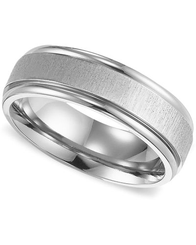 Triton Men's Titanium Ring, Comfort Fit Wedding Band - Gray