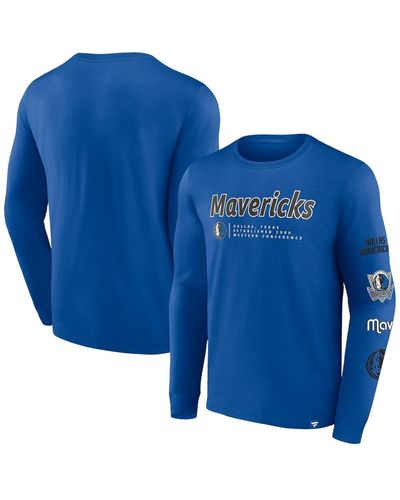 Fanatics Dallas Mavericks Baseline Long Sleeve T-shirt - Blue