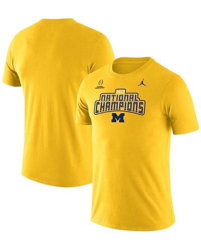Nike Brand Michigan Wolverines College Football Playoff 2023 National Champions Legend Performance T-shirt - Yellow