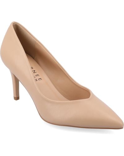 Journee Collection Gabriella Pointed Toe Pumps - Natural