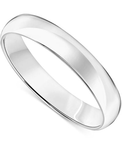 Macy's Polished Comfort Fit Wedding Band - White