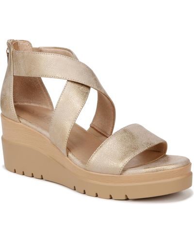 SOUL Naturalizer Goodtimes Ankle Strap Wedge Sandals - Metallic