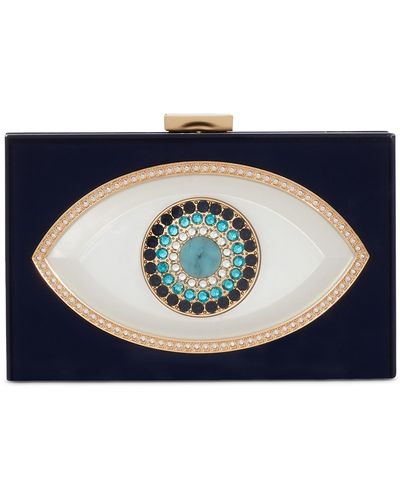 Kate Spade Evil Eye Jeweled Resin Small Frame Clutch - Blue