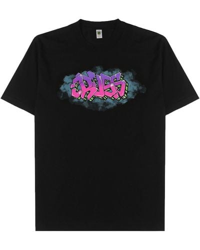 Cross Colours New York Purple Graffiti T-shirt - Black
