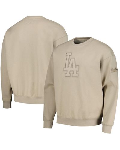 Pro Standard Los Angeles Dodgers Neutral Drop Shoulder Pullover Sweatshirt - Natural