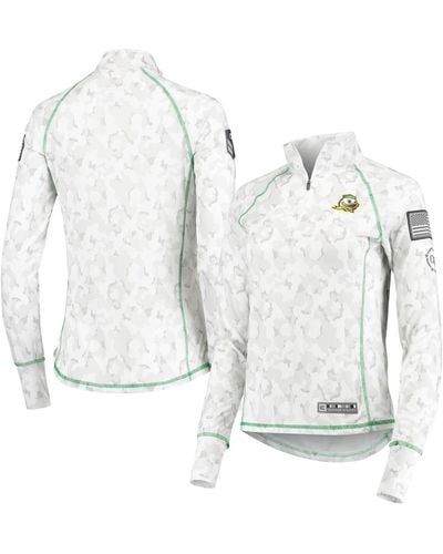 Colosseum Athletics Oregon Ducks Oht Military-inspired Appreciation Officer Arctic Camo 1/4-zip Jacket - Metallic