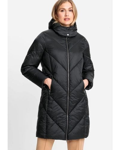 Olsen Longline Quilted Coat - Black