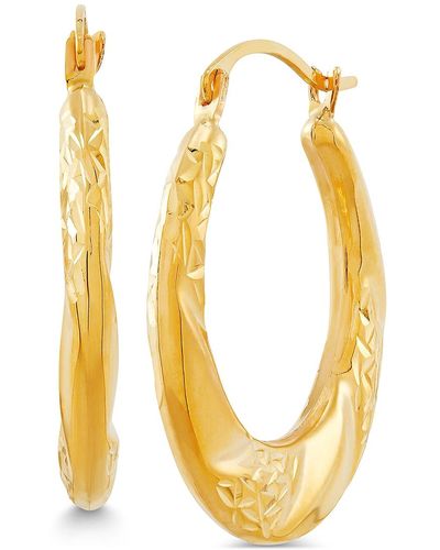 Macy's Small Textured Swirl Hoop Earrings - Metallic