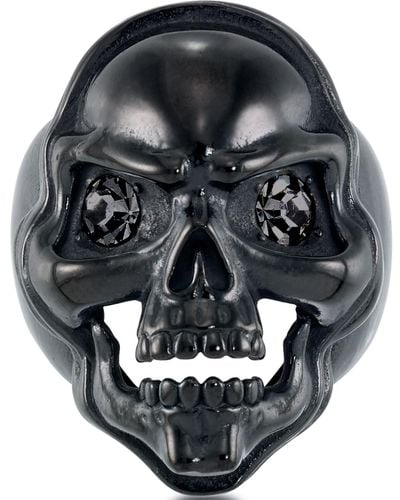 Andrew Charles by Andy Hilfiger Cubic Zirconia Skull Ring - Black