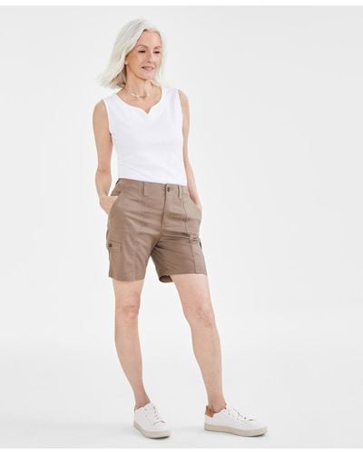Style & Co. Comfort-waist Cargo Shorts - Natural