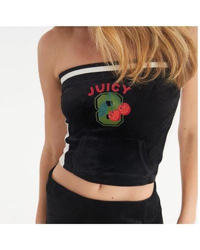 Juicy Couture Tube Top With Kangaroo Pocket - Black