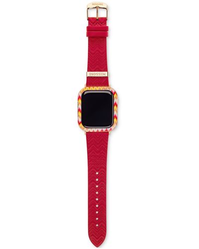 Missoni Case & Leather Strap For Apple Watch 41mm Gift Set - Red