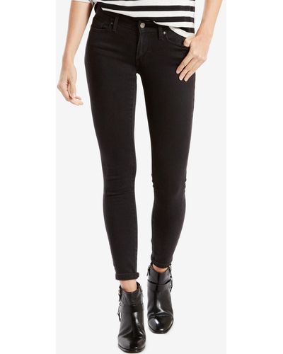 Levi's 711 Mid Rise Stretch Skinny Jeans - Black