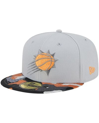 KTZ Phoenix Suns Active Color Camo Visor 59fifty Fitted Hat - Gray