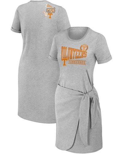 WEAR by Erin Andrews Tennessee Volunteers Knotted T-shirt Dress - Gray