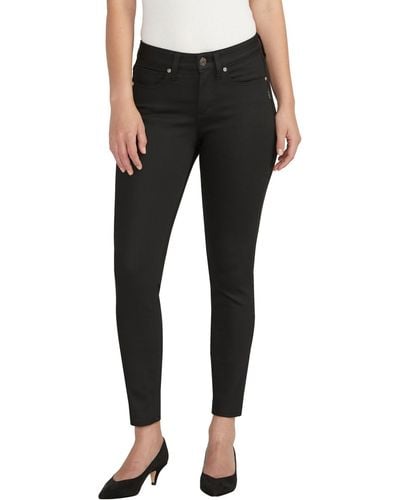 Silver Jeans Co. Suki Mid Rise Curvy Fit Ankle Skinny Leg Jeans - Black