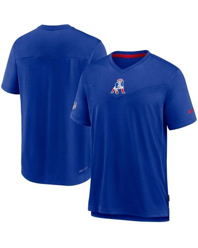 Nike New England Patriots Sideline Coaches Vintage-inspired Chevron Performance V-neck T-shirt - Blue