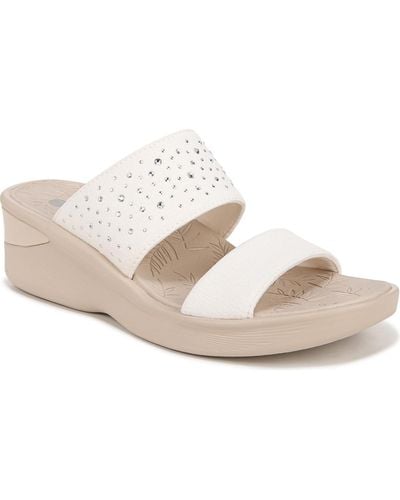 Bzees Sienna Bright Washable Slide Wedge Sandals - White