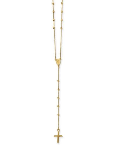 Macy's Cross Rosary 24" Lariat Necklace - Metallic