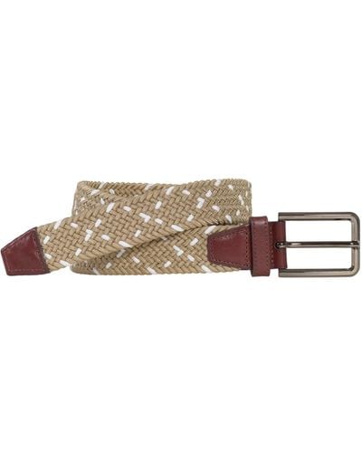 Johnston & Murphy Woven Stretch Knit Belt - Brown
