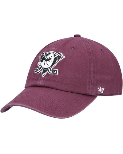 '47 '47 Anaheim Ducks Alternate Logo Clean Up Adjustable Hat - Purple