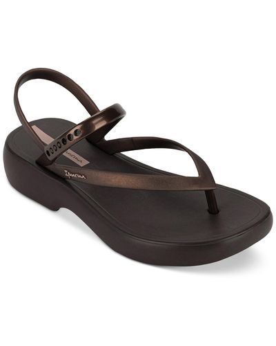 Ipanema Verano Fern Slip-on Slingback Thong Sandals - Black