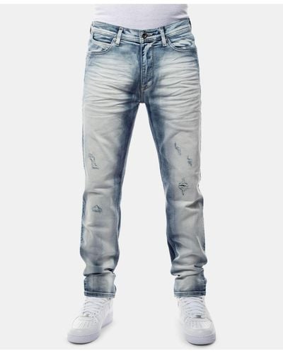 Sean John Athlete Relaxed Tapered-fit Stretch Jeans, Created For Macy's - Blue