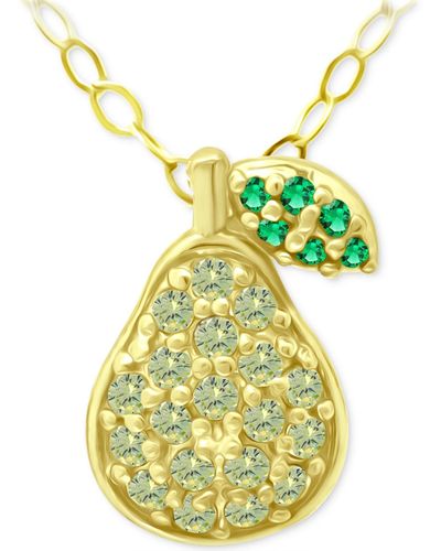 Giani Bernini Lemon Green & Green Quartz Pear Pendant Necklace - Yellow