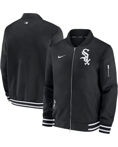Nike Chicago White Sox Authentic Collection Full-zip Bomber Jacket - Black
