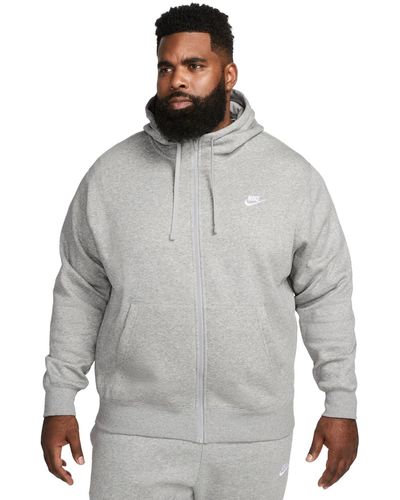 Nike Club Hoodie Fz Men's Sweatshirt In Gray