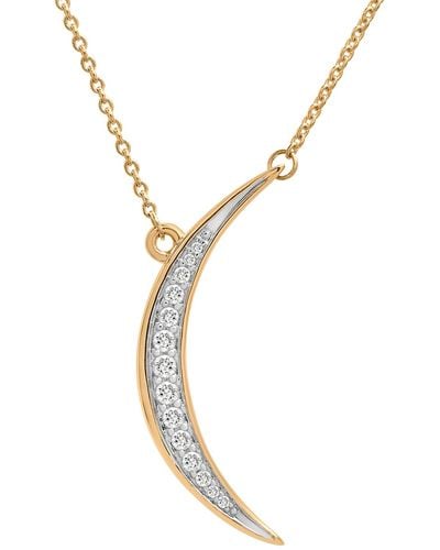 Wrapped in Love Diamond Moon Pendant Necklace (1/10 Ct. T.w. - Metallic