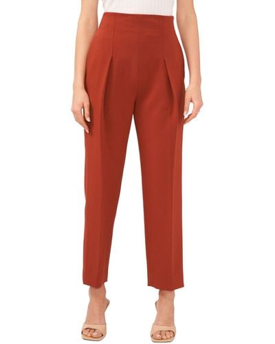 1.STATE High-waisted Pleated-front Pants - Red