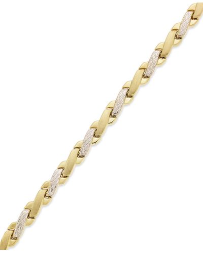 Macy's 10k Gold And White Gold Bracelet - Metallic