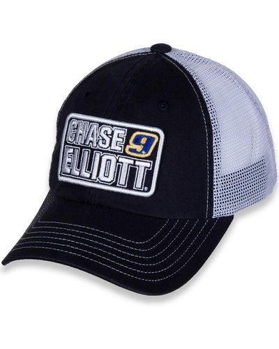 Hendrick Motorsports Team Collection Black And White Chase Elliott Name And Number Patch Adjustable Hat - Blue