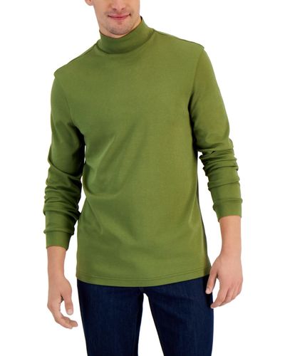 Club Room Solid Mock Neck Shirt - Green